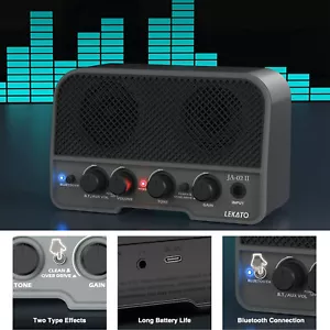 LEKATO Mini Amplificatore per Chitarra Bluetooth 5.0 Amplificatore Elettrico 5W Ricaricabile Party - Foto 1 di 10