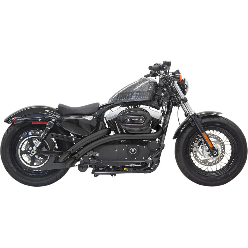 Bassani 黑色径向扫地机 2: 2 排气带隔热罩 Harley Sportster 14-21 — 第 1/1 张图片