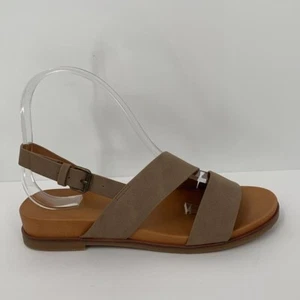 Market & Spruce Carlla Asymmetric sandal taupe tan shoe strappy flat brown new 6 - Picture 1 of 6
