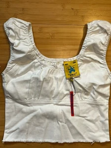 New w Tags Women’s Medium UNIF White Cotton Stretch Tank Top Shirt, NWT - Picture 1 of 7