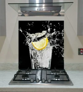 Splashback Toughened Glass Modern Unique Kitchen Drink Water Lemon  Any Sizes - Picture 1 of 3