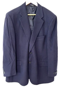 Bill Blass Vintage Mens size 44 R blazer 100% camel hair navy blue NWT - Picture 1 of 9
