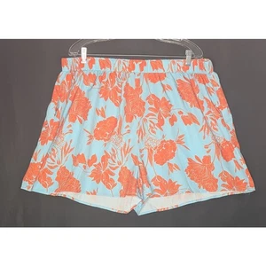 SHEIN CURVE Womens tropical shorts orange blue beachy vacation athletica 4XL - Picture 1 of 5