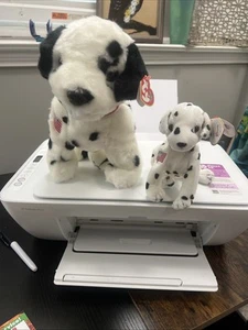 NEW Ty Beanie Buddies Rescue Dalmatian Dog 2002 And Beanie Dog Set Of 2 - Picture 1 of 13