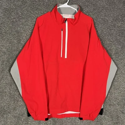 Pulôver de golfe FootJoy DryJoys Tour XP jaqueta impermeável masculina GG vermelha meio zíper - Imagem 1 de 4