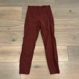 ATHLETA Cognac Brown Trekkie Hybrid Crop Tight attivo outdoor escursionismo sentiero taglia 0 - Foto 1 di 11