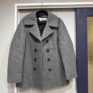 Schott Pea Coat 740N Wool Jacket Gray Size 40 Made in USA Vintage Outerwear - Picture 1 of 6