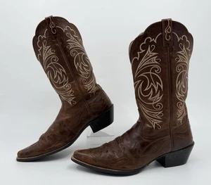 Ariat Style 10005920 Brown Leather Wingtip Mens Cowboy Boots 11 B Used Cond - Picture 1 of 24