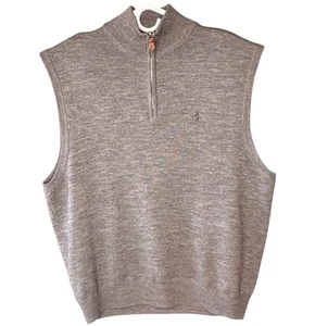 Chaleco Trump National Golf Club NJ 1/4 Cremallera Polo Golf RL Lana Para Hombres Grande Gris - Imagen 1 de 9