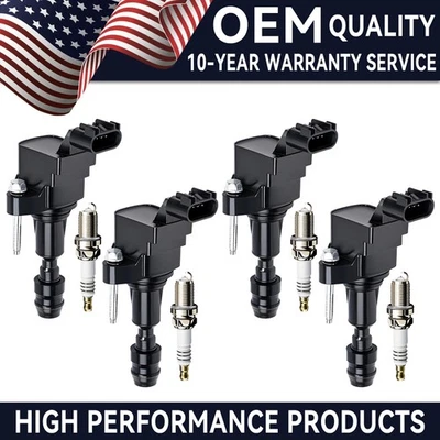 OEM 4X Ignition Coil + Iridium Spark Plug for 07-14 Chevrolet Malibu 2.4L UF491 - Image 1 of 4