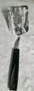 Vintage Ekco Short Keyhole Slotted Spatula Turner Black Nylon Handle 9-1/2" USA - Picture 1 of 9