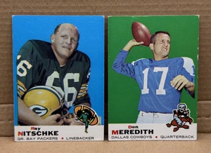 1969 Topps Ray Nitschke Don Meredith Lot of 2 Cards No. 55 & 75 Knitterfrei - Bild 1 von 2