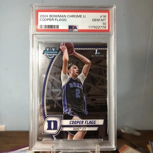 2024-25 Bowman U Cromo COOPER FLAGG 1er Arquero #16 Duque Dallas PSA 10 GEMA - Imagen 1 de 3