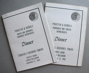 Procter & Gamble 1982-1983 Invitado y Cena MENÚ Stouffer's Cincinnati Towers - Imagen 1 de 9