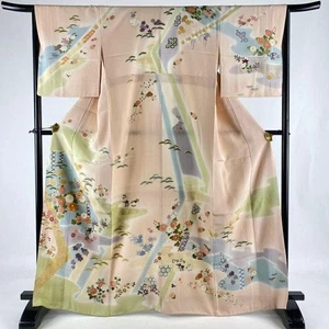 Gebrauchter Besuchskimono Chiso Goldstickerei hellrosa - Bild 1 von 10