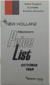 Original Sperry New Holland Maschinen Preisliste Oktober 1969 - Ballenpressen, Heuwender - Bild 1 von 7