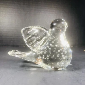 VTG Murano Controlled Bubble Bullicante Clear Bird Paperweight Figurine (BC2) - Picture 1 of 7