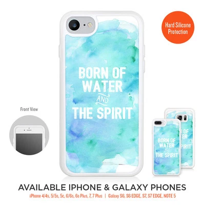 Born of Water and the Spirit Case Silicone Frame Bumper iPhone Galaxy LG Google - Image 1 of 3