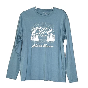 Eddie Bauer Herren Natur Print Langarm T-Shirt Gr. M Rundhals Blauton - Bild 1 von 4