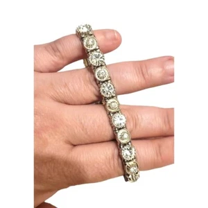 Pulsera elástica de estrás transparente inspirada en estilo moderno vintage - Imagen 1 de 4