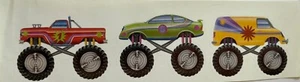 MONSTER-TRUCK Stickers(3pc) Car•Van•Big Tires•Raised •Automobiles•Driving•Shows• - Picture 1 of 5