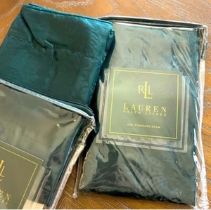 Neu Ralph Lauren Greycliff Jacquard Jägergrün Standard Kissenbezüge 2 Kissenbezüge - Bild 1 von 9