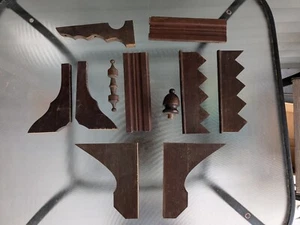 Lot Of Misc. Small Antique Black Walnut And Oak Brackets & Moldings Lot XX20 - Picture 1 of 8