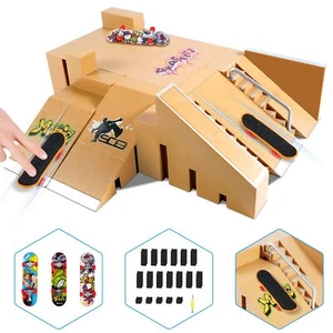 Fingerboard Skate Park Kit,Skateboard Finger Toys with 3 Finger Skateboards &... - Picture 1 of 7
