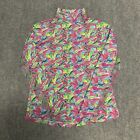 Ibkul Pullover Top Women Size M 1/4 Zip Shirt Part Mesh Long Sleeve Floral Golf