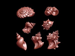14x 28mm/ 1:56th scale Resin Spiral Seashells Basing Bits - Picture 1 of 3