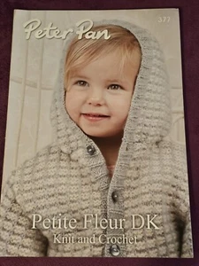 Peter Pan Petite Fleur DK Knit and Crochet Baby Knitting Pattern Book 377 - Picture 1 of 4