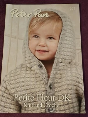 Peter Pan Petite Fleur DK Knit and Crochet Baby Knitting Pattern Book 377 - Image 1 of 4