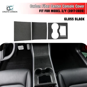 Real Carbon Fiber Center Console Cover Trim For Tesla Model 3/Model Y(2017-2020) - Imagen 1 de 8