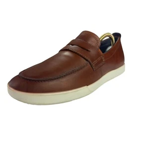ECCO Danish Design Brown Leather Penny Loafers Shoes Men's Size 8M - Picture 1 of 22