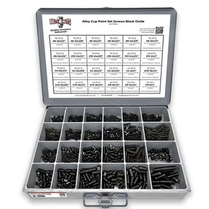 Alloy Steel Cup Point Allen Socket Set Screw Black Oxide Assortment - 1396 PCS - Picture 1 of 5