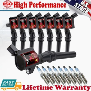 For Ford F150 F250 Expedition 4.6L 5.4L V8 8x Ignition Coils & Spark Plugs DG508 - Picture 1 of 15