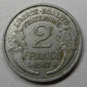 France 2 Francs 1947 Aluminum KM#886a.1