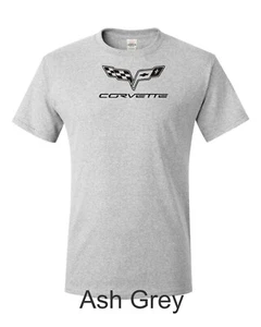 Verdunkelte Corvette C6 Emblem bedruckt auf Herrenshirt.  KOSTENLOSER VERSAND!!!  - Bild 1 von 9