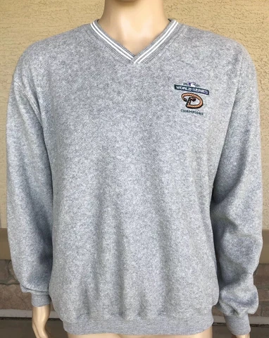 Vintage 2001 Arizona Diamondbacks World Series Champs V Neck Fleece Sweater L Cover
