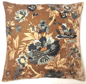 Anke Drechsel Kissen Haute Couture Taupe Rose Seiden Samt Embroidery Cushion - Bild 1 von 15