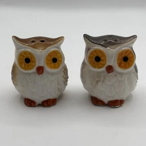 Vintage 70’s Owl Salt & Pepper Shakers Ceramic MCM - Picture 1 of 6