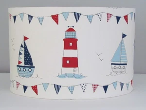 Nautical Lighthouse Boat Nursery Lampshade Light Shade Childrens Baby - Picture 1 of 16