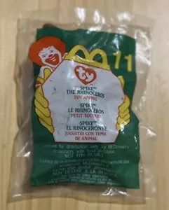 2000 MCDONALDS HAPPY MEAL TY BEANIE BABIES SPIKE THE RHINOCEROS #11 - Foto 1 di 2