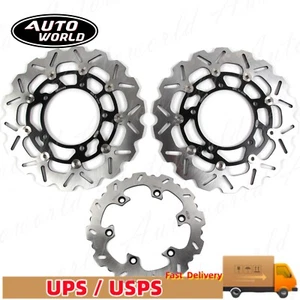 Disco rotor freno delantero trasero para Suzuki Hayabusa GSXR1300 2008-2015 2009 2010 11 - Imagen 1 de 13