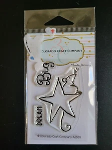 COLORADO CRAFT COMPANY Dream Big Mini Juego de Sellos Transparentes Ratón Sentado en una Estrella - Imagen 1 de 1