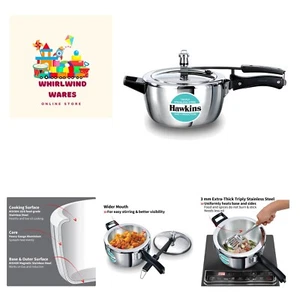 3.5 Litre Triply Stainless Steel Pressure Cooker, Inner Lid Cooker, Silver - Picture 1 of 12