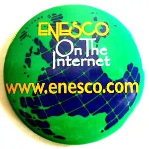 Spilla da collezione promozionale Enesco On Internet pulsante pinback pubblicità - Foto 1 di 2