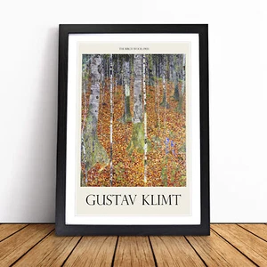 Birch Forest Print By Gustav Klimt Exhibition Framed Canvas Wall Art Print - Picture 1 of 9