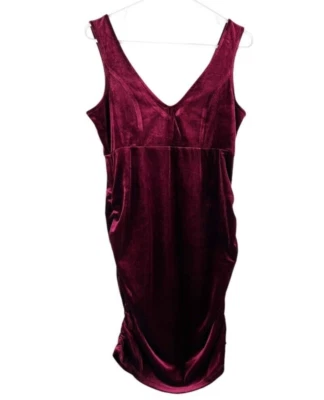 Crystal Sky Burgundy Velvet Cocktail Party Dress Stretch Size Large Juniors - Image 1 of 4