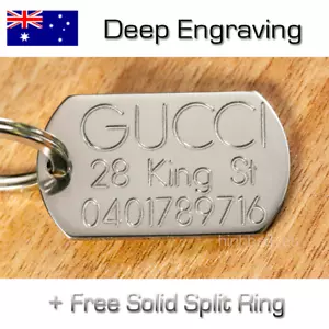 Stainless Steel Military Pet Tag With Personalised DEEP Engraving Horse Dog Cat - Picture 1 of 4